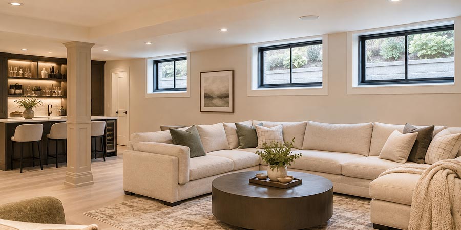 Energy-efficient basement replacement window with Low-E glass