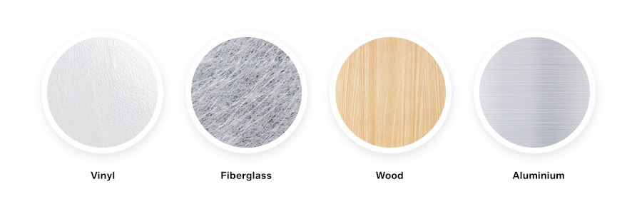 Vinyl frame window materials: Vinyl, Fiberglass, Wood, Aluminum