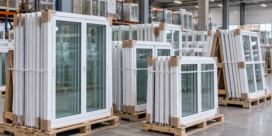 New replacement windows on factory floor