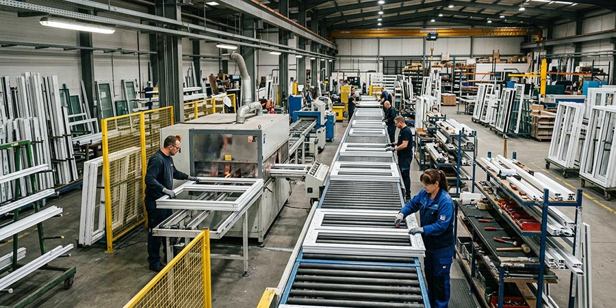 Production line for vinyl replacement windows