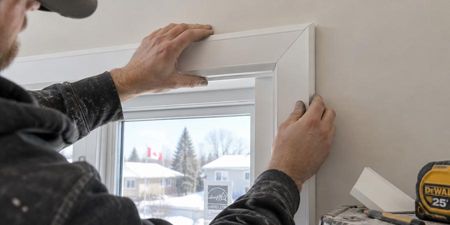 Installation of custom replacement window with trim