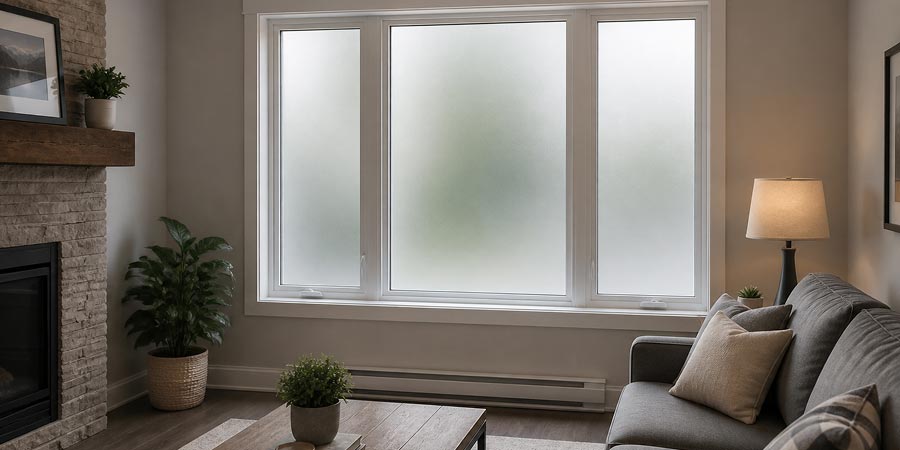 Measuring and installing privacy window film by Window Force Inc on a home window